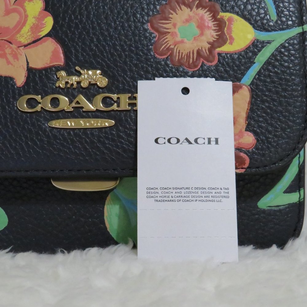 Coach Dreamy Land Floral Leather Mini Brynn (Midnight) - Picture 8 of 8